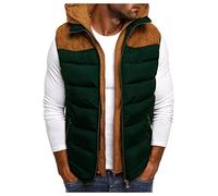 Piumino Senza Maniche Uomo Caldo Invernale Gilet Casual Smanicato Giubbotto Antivento Leggera Giacca Softshell Con Cappuccio Riscaldato con Zip Giubbino Trekking Taglie Forti Cappotto Trapuntato Corto