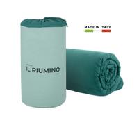 Piumino singolo in microfibra effetto seta verde grigio