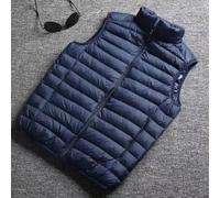 Piumino smanicato da uomo con colletto ultra leggero e design portatile per viaggi, escursioni e pendolarismo (L blu scuro)