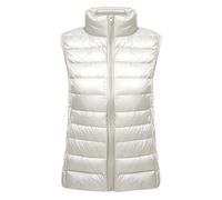 Piumino Smanicato Donna Leggero Gilet Imbottito Donna Giubbotto Smanicato Giacca Smanicata Invernale Piumini Leggeri Senza Maniche Donna Giacconi Invernali Cappotto Trapuntato Ultraleggero Bianco 3XL