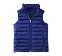 Piumino trapuntato per bambini con cerniera completa collo a lupetto leggero senza maniche piumini per ragazzi ragazze inverno morbido gilet termico all'aperto escursionismo passeggiate piumini