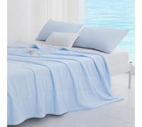 Piumino Traspirante e rinfrescante per Chi Dorme al Caldo, Leggero, Double Face, per Letto Matrimoniale, Piumino Estivo per Un Sonno Fresco, Coperta Fredda in Blu, 150 x 200 cm (Blu B 150 x 200 cm)