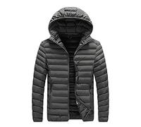 Piumino Uomo 100 Grammi Con Cappuccio Caldo Invernale Giubbotto Leggero Casual Elegante Giacca Antivento Impermeabile Trapuntato Cappotto Manica Lunga Imbottito Piumino