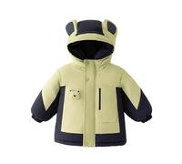 Piumino Zip da Bambino Invernale Softshell Giubbotto Antivento Inverno Bambini Caldo Morbido Cappotto con Cappuccio e Carino Orecchie Spessa Elegante Piumino 100 Grammi Oversize per 1-10 Anni
