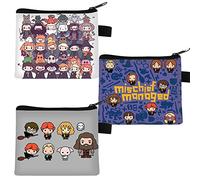 PIUMOJ Harry Purse, Portamonete in Tela, Wizard Portamonete Bambino, Magic Portamonete con Cerniera Borsa, Borsellino Portamonete, Portamonete per Chiavi, Portafoglio Piccolo, 3 Pezzi