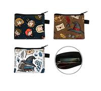PIUMOJ Harry Purse, Wizard Portamonete Bambino, Portamonete in Tela, Magic Portamonete con Cerniera Borsa, Borsellino Portamonete, Portamonete per Chiavi, Portafoglio Piccolo, 3 Pezzi
