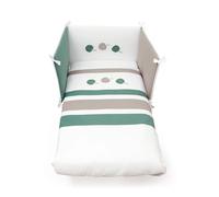 Piumone Astrid Set 3 Pezzi Bianco Verde Tortora Pali