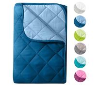 Piumone estivo in microfibra 135 x 200 OekoTex - bianco lavabile a 95° letto leggero per campeggio e giorni caldi I senza rivestimento utilizzabile I Microfibra, Trapunta estiva blu