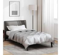 Piumone invernale argento, 155 x 220 cm, microfibra satinata, imbottitura in poliestere da 2,1 kg, resistente alle pieghe, assorbe l'umidità, anallergico, certificato Oeko-Tex, ideale per notti fredde