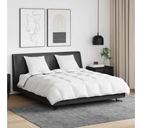 vidaXL Set piumoni 3 pezzi Invernale con cuscino Bianco Piuma d'anatra Microfibra e cotone