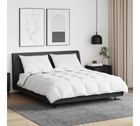 Set di piumoni di lusso bianco 200 x cm con design a punto a scatola. Ha un'imbottitura in piuma, include cuscini 50 x 75, ed è realizzato in cotone e microfibra. È pronto per l'inverno e offre bianc