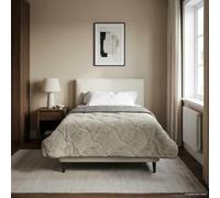 Piumone invernale grigio chiaro, 135 x 200 cm, imbottita con microfibra e pile orsacchiotto, traspirante su entrambi i lati, per un sonno caldo nelle notti fredde