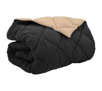 Piumone invernale nero e tortora, 200 x 240 cm, in microfibra, trapunta con imbottitura in poliestere, traspirante, anallergico, facile da pulire, ideale per notti fredde e un sonno confortevole