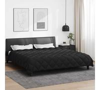 Piumone Invernale Nero Microfibra 200x200 cm con Imbottitura in Poliestere Trapunta Trapuntata Calore e Comfort nei mesi freddi Traspirante Facile da Pulire Anallergico