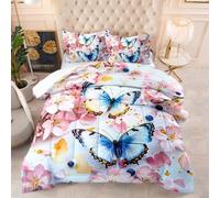 Piumone Letto Singolo Blu Graffiti Rosa Trapunta Letto Singolo Microfibra Trapunte Invernali Singole Lavabile Piumone Invernale Trapunta Singola Invernale 4 Stagioni+2 Federe(50x75cm) 172x218cm