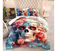 Piumone Letto Singolo Fiore Blu Rosa Trapunta Letto Singolo Microfibra Trapunte Invernali Singole Lavabile Piumone Invernale Trapunta Singola Invernale 4 Stagioni+2 Federe(50x75cm) 173x229cm
