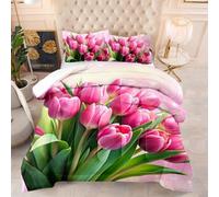 Piumone Letto Singolo Fiore Rosa Verde Trapunta Letto Singolo Microfibra Trapunte Invernali Singole Lavabile Piumone Invernale Trapunta Singola Invernale 4 Stagioni+2 Federe(50x75cm) 172x218cm