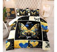 Piumone Letto Singolo Insetto Nero Oro Trapunta Letto Singolo Microfibra Trapunte Invernali Singole Lavabile Piumone Invernale Trapunta Singola Invernale 4 Stagioni+2 Federe(50x75cm) 172x218cm