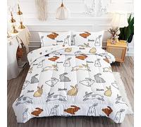 Piumone Matrimoniale Invernale Coniglio Grigio Bianco Piumino Matrimoniale Microfibra Piumini Matrimoniali Invernali Trapunta Invernale 4 Stagioni Trapunte Matrimoniali+2 Federe(50x75cm) 228x228cm