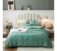 piumone Matrimoniale Piumini Doppi Grigi Piumino Biancheria da Letto con Fogli a Montaggio Set di coperture per Trapunta aderenza Dimensioni del seguglio Invernale (Green King)