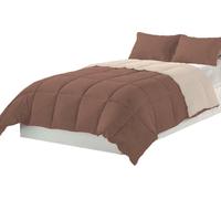 Piumino Winter Double Face Invernale 300 gr/mq in Morbida Microfibra Misura 1 Piazza e Mezza cm 200x200 Colore Panna Marrone