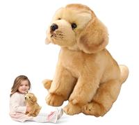 PIUpiuLIANG Animale di Peluche Labrador, Cagnolino Seduto Realistico da 15x11 Pollici, plone di Peluche di in Cotone pp, Animale Morbido e Coccole, Decorativo per la casa, Ufficio Labrador