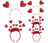 PIUpiuLIANG Cupido fascia 6pcs 2 stile 8 x 8 squisito a cuore sequestro di sequenza di sequestri a forma di amore orecchie di cuore Accessorio per costume cupido rosso per feste di San Valentino