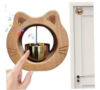 PIUpiuLIANG Porta del Chime, Natrual Legno Porta Chime per AFFORTI Quando Si entra in Un Suono nitido in entrata Grafica a Forma di Gatto a Forma di Legno Bell per l'apertura del