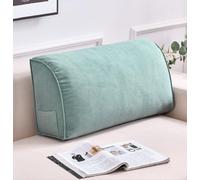 PIURUF Cuscino di supporto per la schiena a cuneo, spesso, cuscino lombare antiscivolo, per divano letto, letto, per rilassarsi, giocare o leggere (blu lago, 60 x 20 x 35 cm)