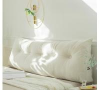 PIURUF Cuscino triangolare per testiera per letto matrimoniale/king size, lussuoso, in velluto, per riposare e leggere, 200 x 40 x 12 cm (200 x 40 x 12 cm, bianco)