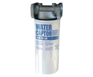 PIUSI Kit Filtro Carburante/Separatore d'acqua per cisterna Completo Supporto testa + 2x Cartucce, Portata 70 l/min, Filtrazione 30 micron | Water Captor F00611A0A
