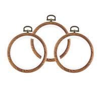 Piutouyar 3 pezzi da 4 pollici set di telai da ricamo cornice in legno finto cerchi da ricamo cerchio punto croce anello per arte artigianato cuc