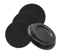 Piutouyar 4 coppette nere per pianoforte, rotonde, in legno, per pianoforte verticale, protezioni per pavimenti antiscivolo (100 mm)
