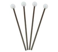 Piutouyar 4 mazzuole in acciaio con testa in gomma, bacchette per percussioni e percussioni (bianco, 175 mm)