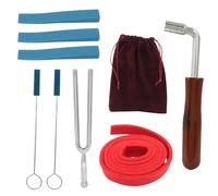 Piutouyar Confezione da 10 strumenti professionali per accordatura pianoforte, con chiave e martello, sordina in gomma, con borsa in velluto portatile, kit di strumenti per accordatore professionale