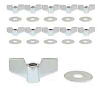 Piutouyar Set di 12 accessori di ricambio per piatti per batteria, 6 dadi ad alette e 6 rondelle per accessori per supporto piatti Hi-Hat