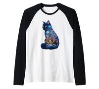 Piuttosto Gatto parigino Silhouette Torre Eiffel Francese Europeo Maglia con Maniche Raglan