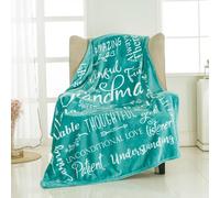 Piwaka Coperta per la nonna, per festa della mamma e compleanno, per nonna, in pile accogliente, per nonna, abuela, gigi, regalo sentimentale per celebrare l'amore e il calore (verde acqua)