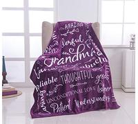 Piwaka Coperta per nonna, regalo di compleanno per nonna, con scritta in lingua inglese "She will Love", morbida e accogliente coperta per momenti cari (flanella, viola)