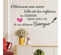 PiWine Adesivi da parete Frasi Famiglia Possiamo non avere tutto ciò che vogliamo frasi adesive da parete scritte in italiano per decorazione domestica adesivi murali da parete amore 100×53cm
