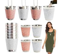 PIWOSGOL 12 Pezzi Bicchieri da Shot da 30 ml,bicchierini da Liquore Riutilizzabili, Bicchieri da shot in Acciaio Inox, Bicchieri da Shot con Catene, per Feste di Matrimonio, Natale, Compleanni, Bar