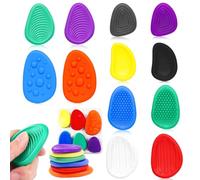 PIWOSGOL 12 Pezzi Fidget Toys Sensory Stone In Silicone,Testurizzate Giocattoli Antistress,Giocattoli Sensoriali Fidget Stone per Bambini e Adulti,Giocattoli Sensoriali per Stress,Ansia,ADHD e Autismo