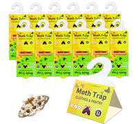 PIWOSGOL 12 Pezzi Trappole Farfalline Alimentari Trappola per tarme degli indumenti Inodori Tarme Trappola Adesiva per Armadi,Tappeti,Guardaroba,Cucina,Interni Esterni