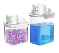 PIWOSGOL 2 Pezzi Dispenser Detersivo Lavatrice, 1800ml+1100ml Contenitore Ermetico per Detersivo con Misurino, Riutilizzabili Contenitore per Detersivo, Contenitori Detersivi Liquidi Lavanderia