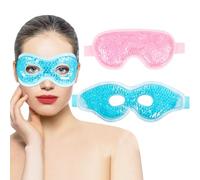 PIWOSGOL 2 Pezzi Maschera Occhi Gel Freddo, Maschera Refrigerante Occhi, Maschera Gel per Occhi Riutilizzabile a Caldo o a Freddo, Maschera Gel Occhi per Allevia Emicrania Occhi Secchi e Mal di Testa