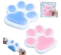 PIWOSGOL 2 Pezzi Taba Squishy Zampa, FuFu Squishy, Taba Squishy Gigante, Antistress Squishy, Cat Paw Squishy, Zampe di Gatto pour Relaxation et l'anxiété(Blu + Rosa)