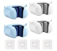 PIWOSGOL 4 Pezzi Portascope da Muro Appendibile, Portascope e Portaspazzole da Muro Autoadesivo, Porta Scope Parete, Portaspazzole da Parete, in ABS, Adatto Per Cucina, Bagno, Garage, Giardino