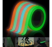 PIWOSGOL 6 Rotoli Di Nastro Adesivo Luminoso, Fluorescente Autoadesivo, Fosforescente, Di Segnalazione Per Scale, Pareti e Segnali Di Uscita (3m*1cm, 6 Colori)