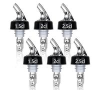 PIWOSGOL 8 Pezzi Metal pour, Liquor Pourer Trasparente, 2 cl Dosatore per Vino, Colpo rapido a spirito, Cocktail Versatori per Liquori, Vino, Cocktail