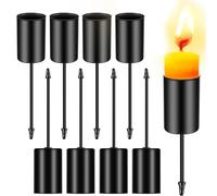 PIWOSGOL 8 Pezzi Portacandele, Portacandele per Corona dell'Avvento, Supporto per Candele Natalizio, Porta Candele da Tavolo in Metallo per Cena a Lume di Candela, Matrimonio, Festa, Compleanno